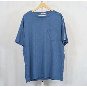 Deyeek Shirt Blue Short Sleeve Pocket Post Surgery Recovery Men's Size XL